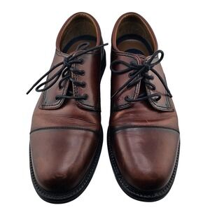 Dockers Mens Cap Toe Oxford Dress Shoes Brown Leather Lace Up Size 11.5M GUC‎